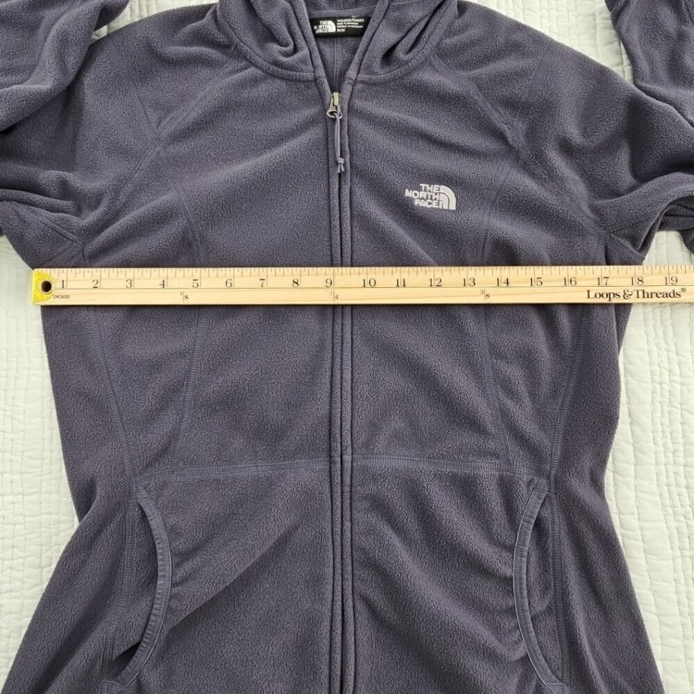 North Face Full Zip Fleece Hoodie Long Sleeve Sweatshirt Women’s M Gray Gorpcore - Picture 8 of 14